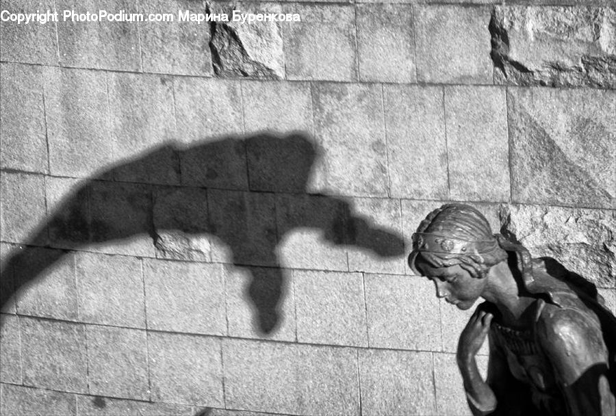 Art, Sculpture, Statue, Brick, Person, Portrait