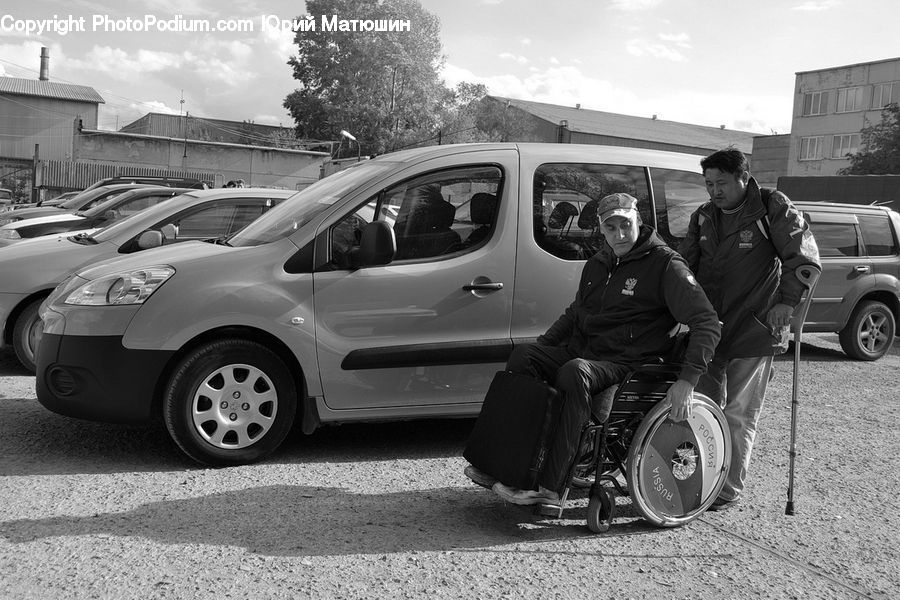 People, Person, Human, Wheelchair, Automobile, Car, Vehicle