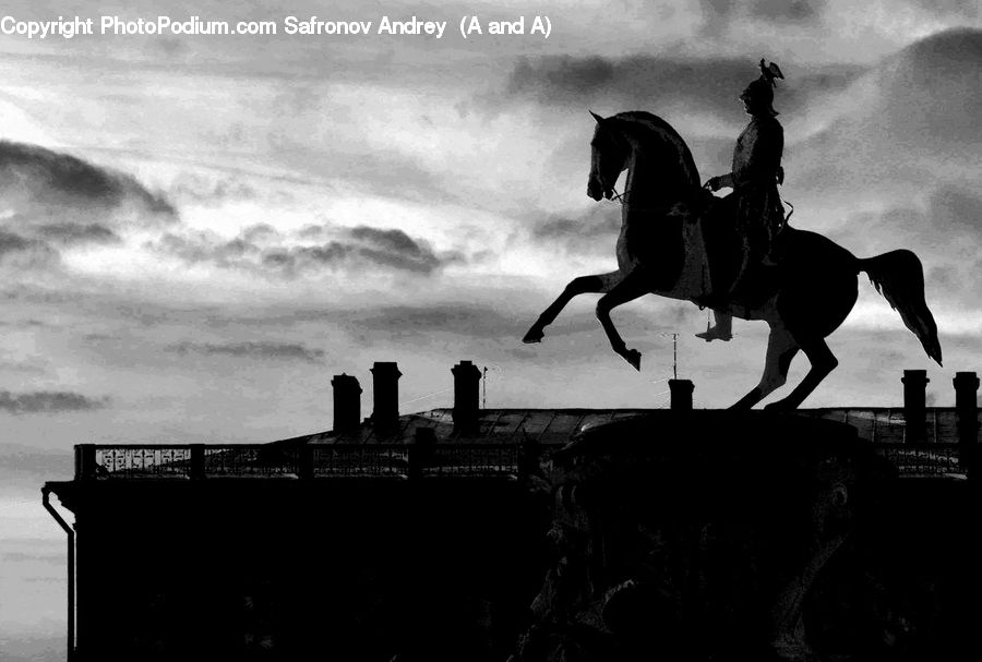 Silhouette, Animal, Horse, Mammal, Stallion