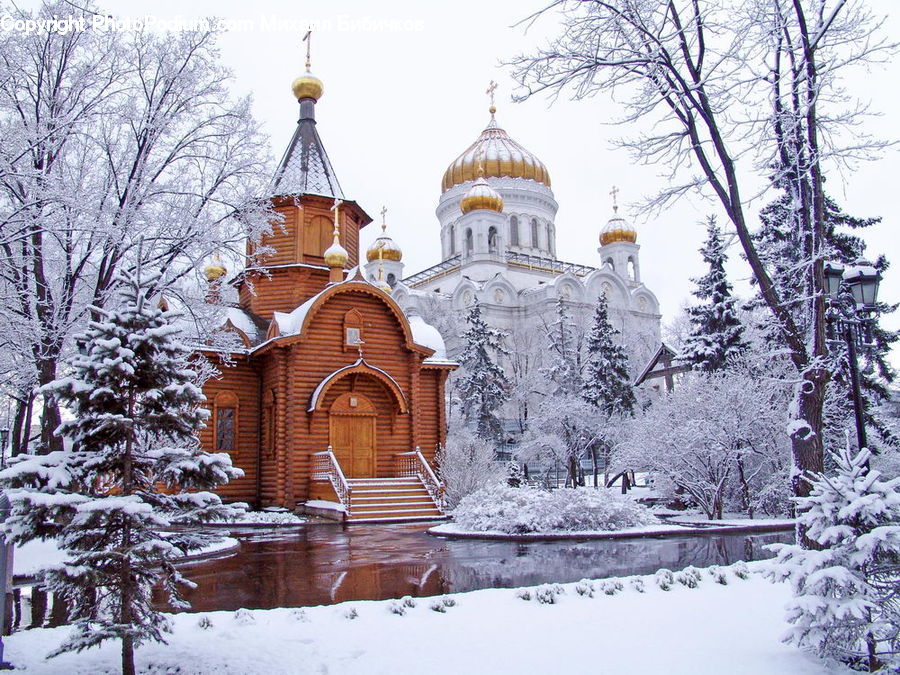 Ice, Outdoors, Snow, Architecture, Church, Worship, Dome