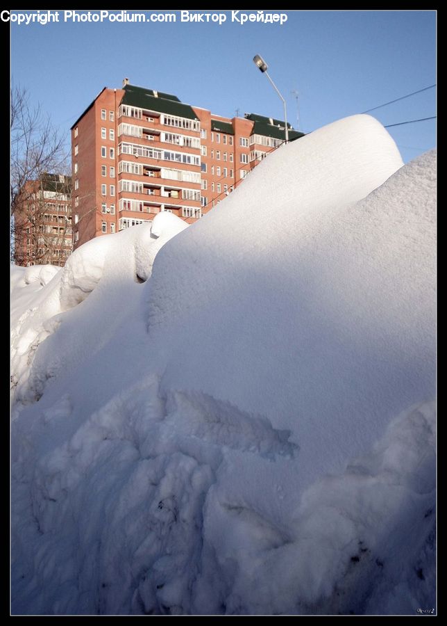 Blizzard, Outdoors, Snow, Weather, Winter, Building, Housing