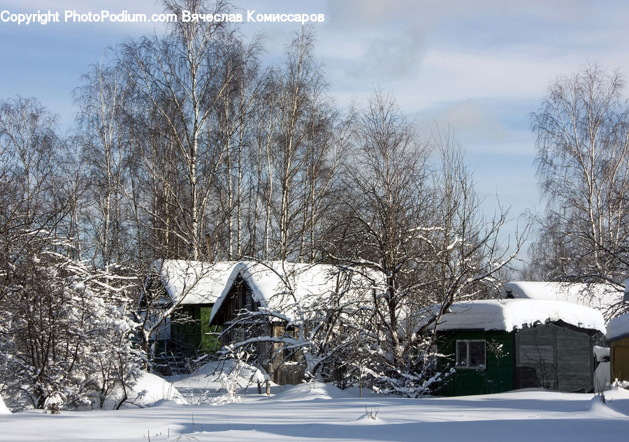 Ice, Outdoors, Snow, Building, Cottage, Housing, Cabin