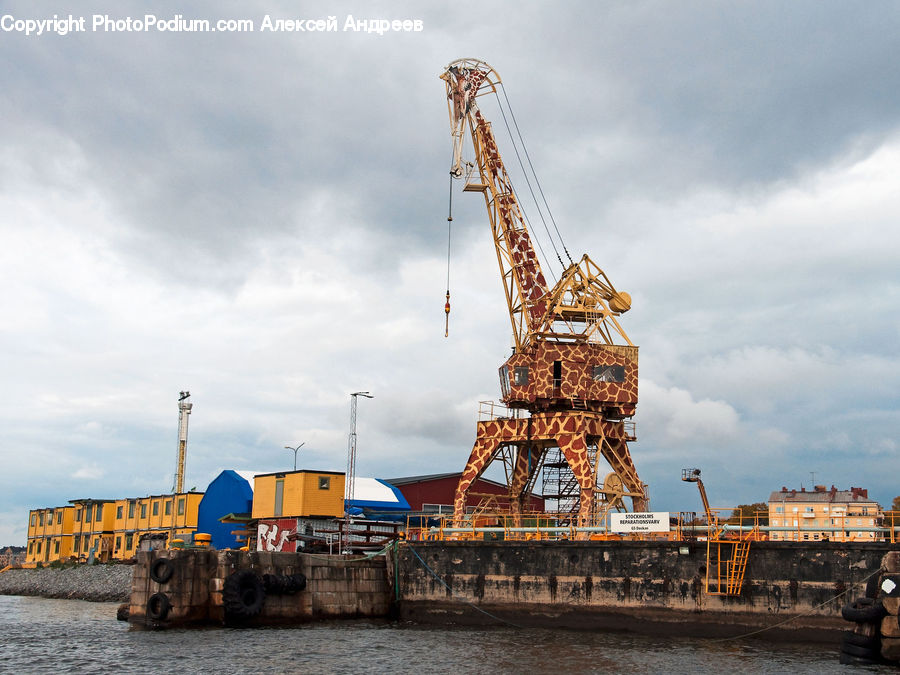 Constriction Crane, Construction, Dock, Port, Waterfront