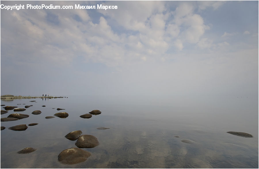 Rock, Pebble, Water, Coast, Outdoors, Sea, Azure Sky