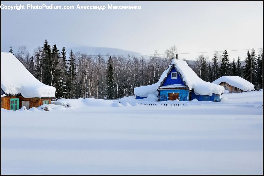 Ice, Outdoors, Snow, Building, Cottage, Housing, Alps