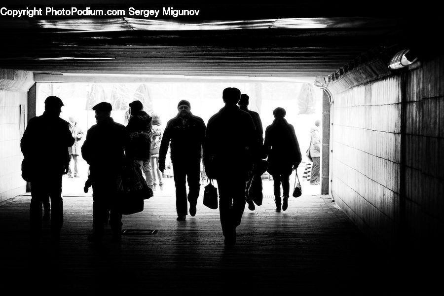 Human, People, Person, Silhouette, Tunnel, Umbrella, Alley