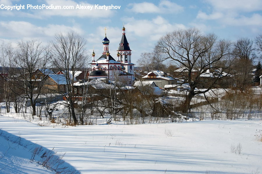 Architecture, Church, Worship, Housing, Monastery, Blizzard, Outdoors