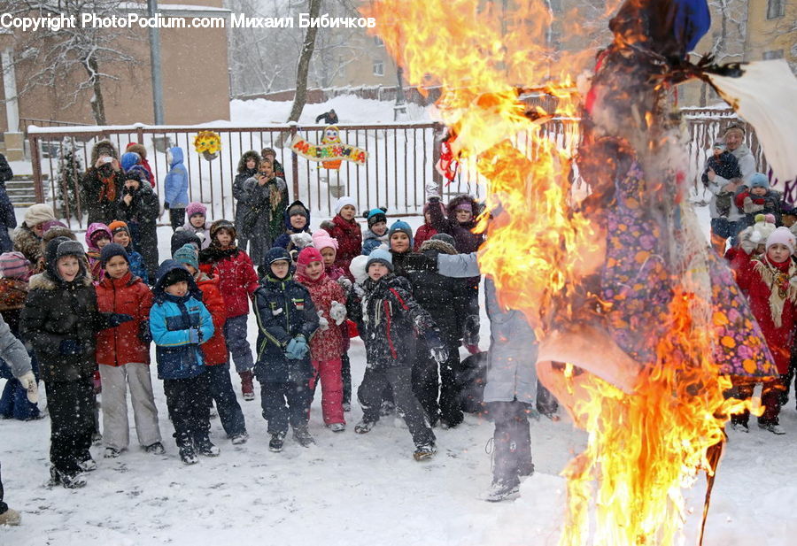 People, Person, Human, Fire, Flame, Blizzard, Outdoors