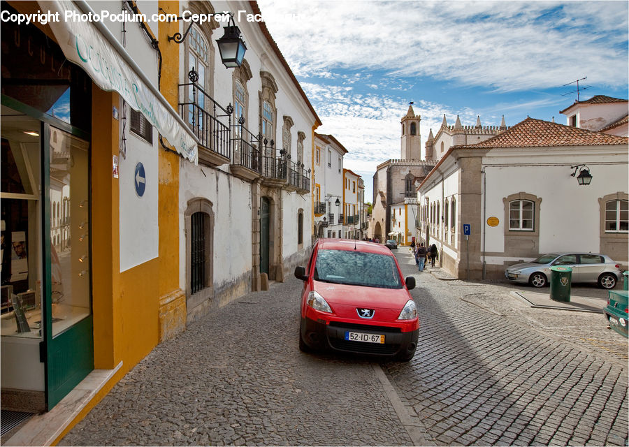 Road, Street, Town, Cobblestone, Pavement, Walkway, Automobile