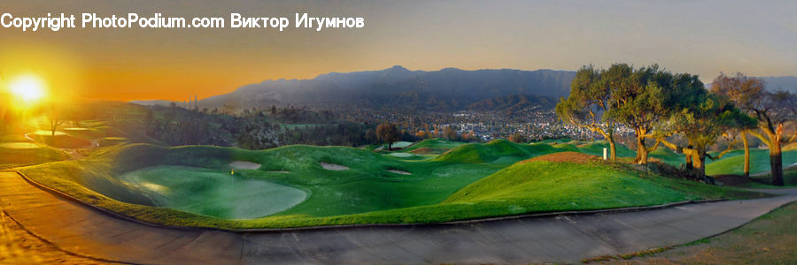 Golf Course, Grassland, Landscape, Nature, Scenery, Mountain, Mountain Range