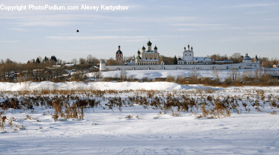 Ice, Outdoors, Snow, Architecture, Church, Worship, Housing