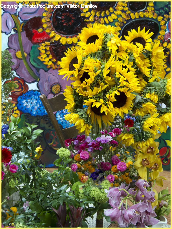 Plant, Potted Plant, Flower, Flower Arrangement, Flower Bouquet, Collage, Poster