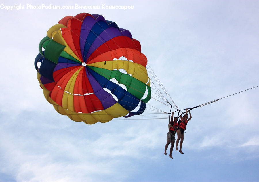 Adventure, Parachute, Bungee, Rope, Flight, Gliding, Hot Air Balloon