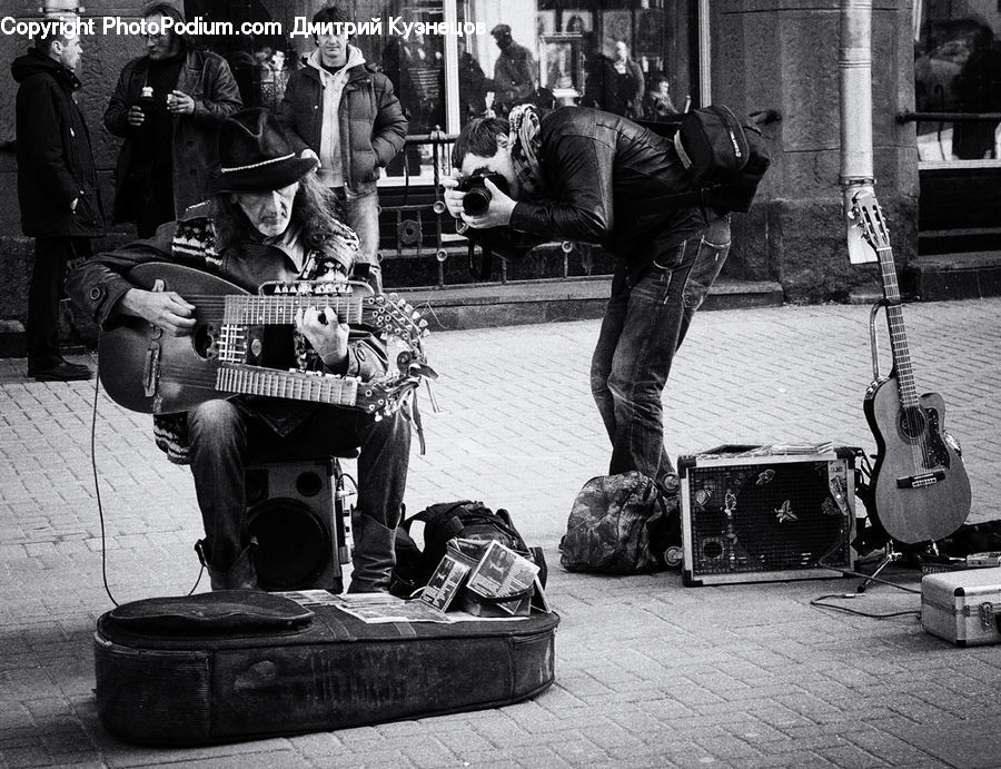 People, Person, Human, Bench, Worker, Guitar, Guitarist