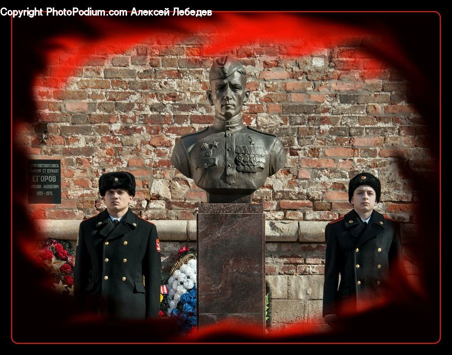 People, Person, Human, Head, Portrait, Brick, Bust