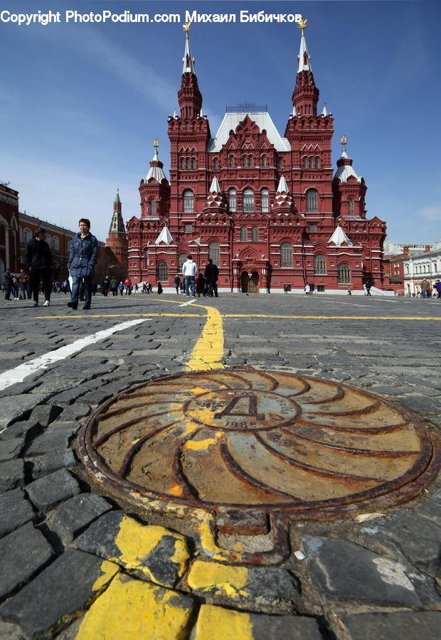 Architecture, Downtown, Plaza, Town Square, Pavement, Town, Building