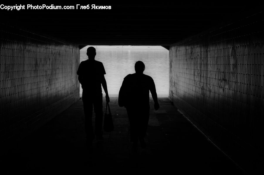 Human, People, Person, Tunnel, Silhouette, Pedestrian, Alley