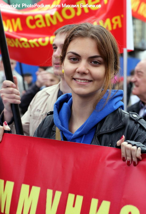 People, Person, Human, Crowd, Parade, Banner, Emblem