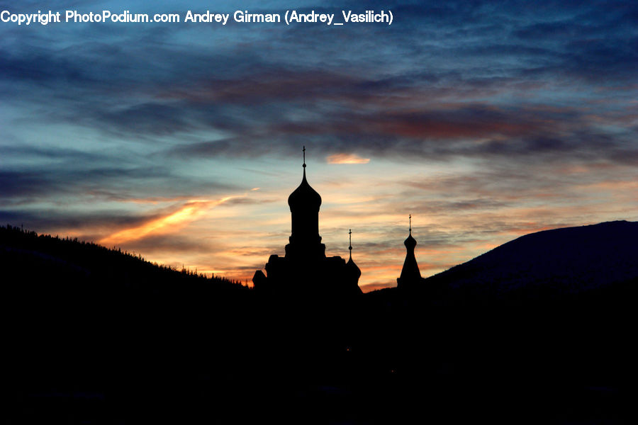 Silhouette, Architecture, Bell Tower, Clock Tower, Tower, Dome, Mosque