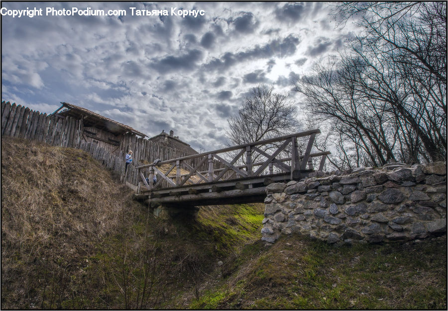 Bridge, Landscape, Nature, Scenery, Field, Grass, Grassland