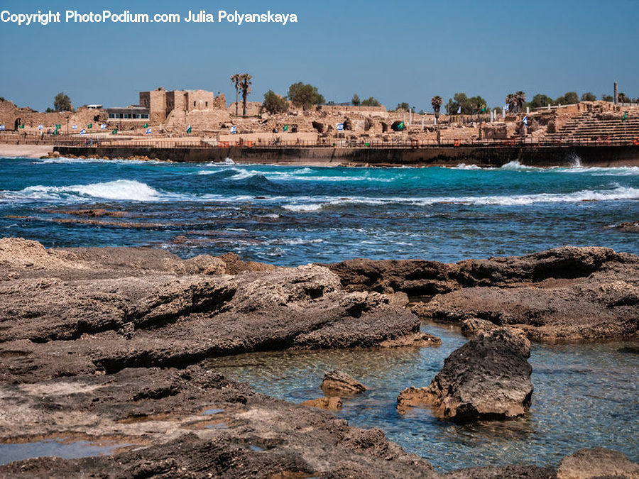 Castle, Fort, Beach, Coast, Outdoors, Sea, Water