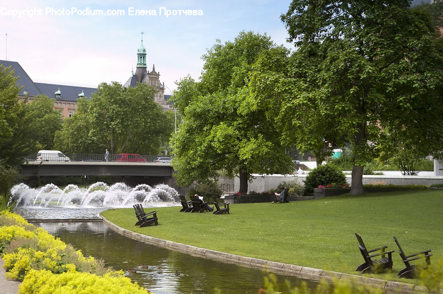 Canal, Outdoors, River, Water, Bridge, Park, Pond