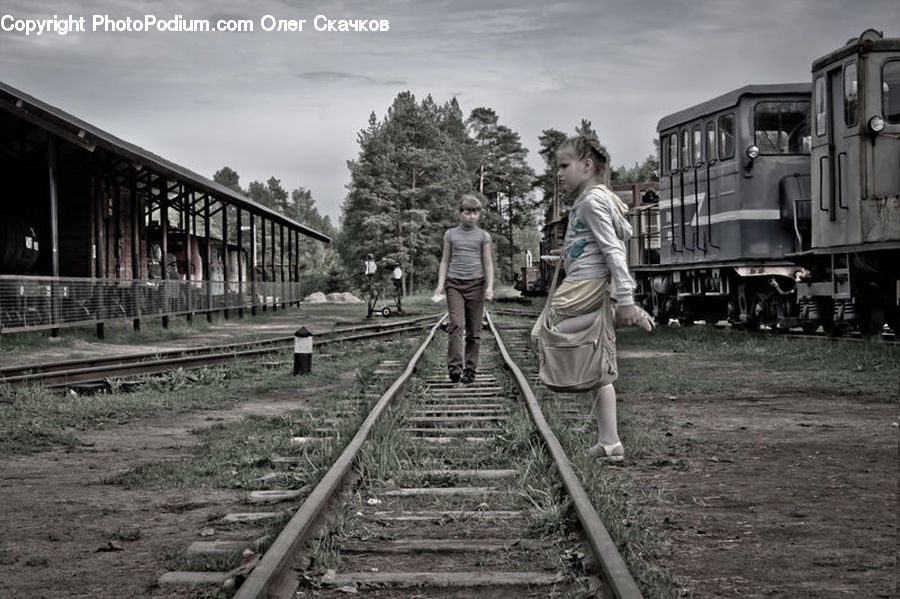 People, Person, Human, Rail, Train Track, Train, Vehicle