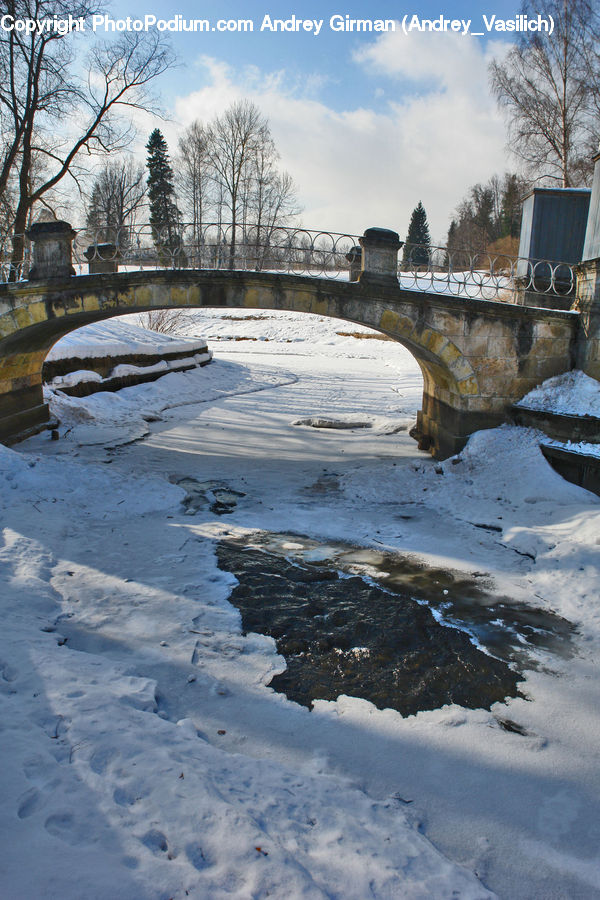 Landscape, Nature, Scenery, Bench, Ice, Outdoors, Snow