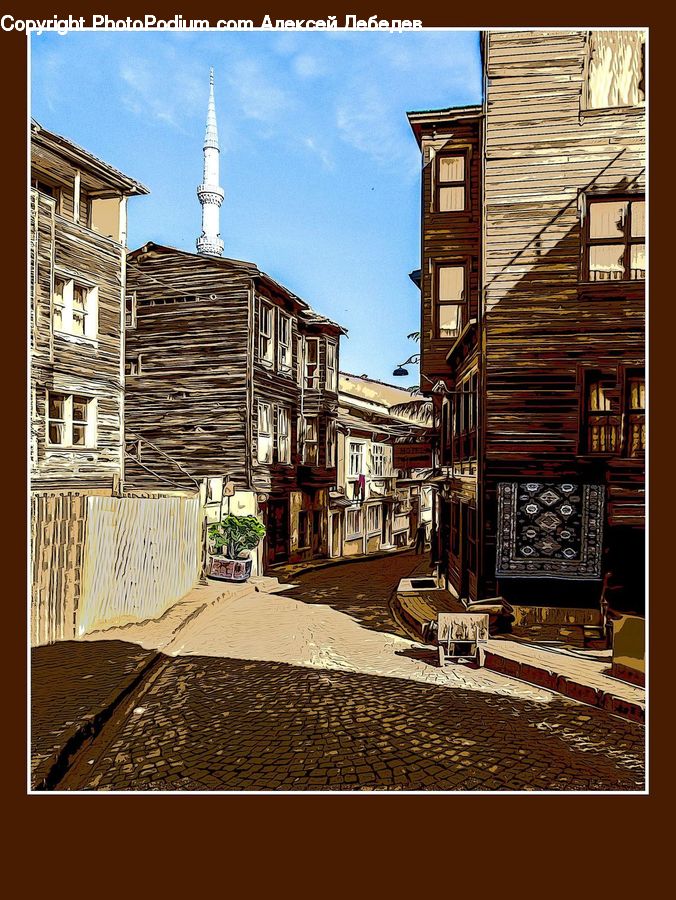 Carpet, Home Decor, Shop, Cobblestone, Pavement, Walkway, Building