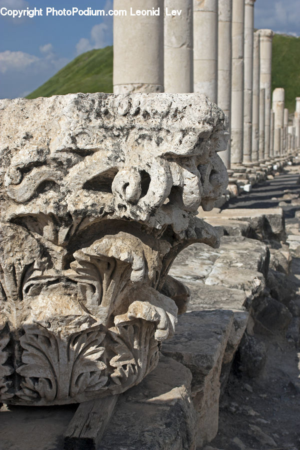 Art, Gargoyle, Statue, Sculpture, Ruins, Rubble, Flagstone