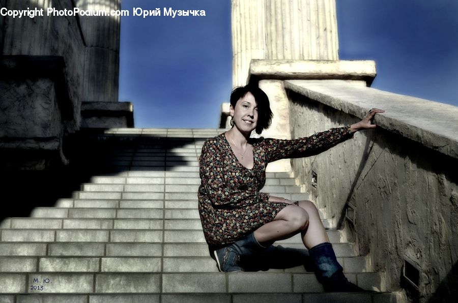 People, Person, Human, Female, Bench, Brick, Crypt