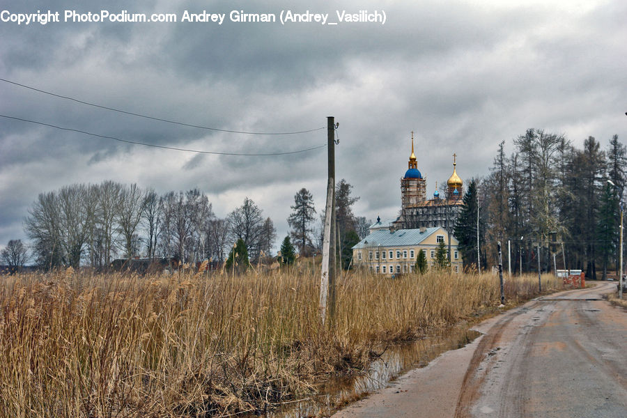 Dirt Road, Gravel, Road, Architecture, Cathedral, Church, Worship