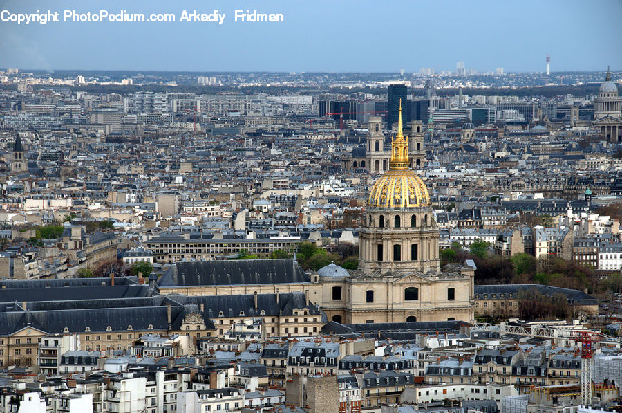 City, Downtown, Aerial View, Building, Town, Urban, Architecture