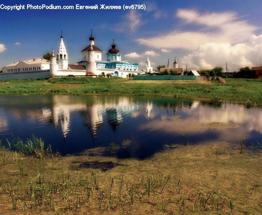 Architecture, Dome, Mosque, Worship, Field, Grass, Grassland