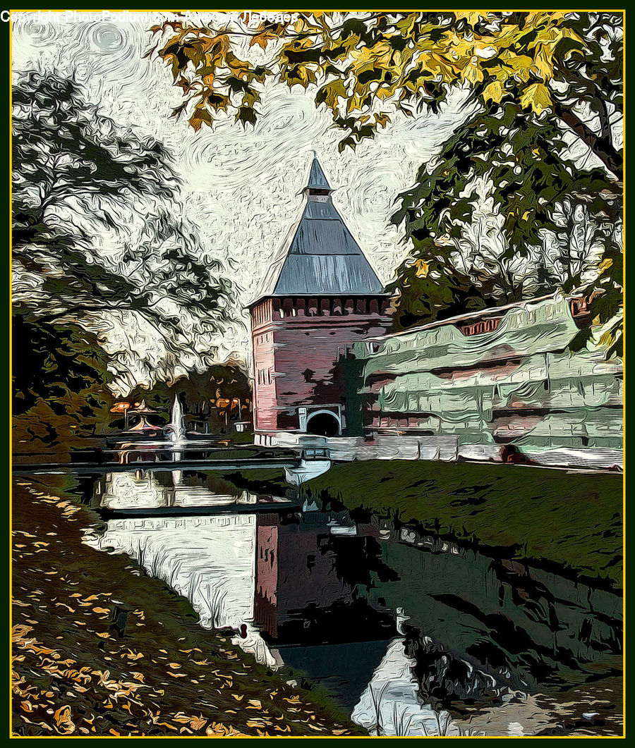 Collage, Poster, Building, Cottage, Housing, Art, Architecture