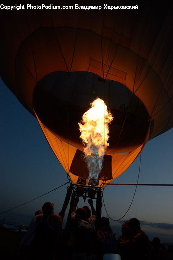 People, Person, Human, Fire, Flame, Hot Air Balloon, Ball