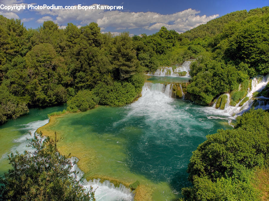 Outdoors, River, Water, Waterfall, Forest, Jungle, Rainforest