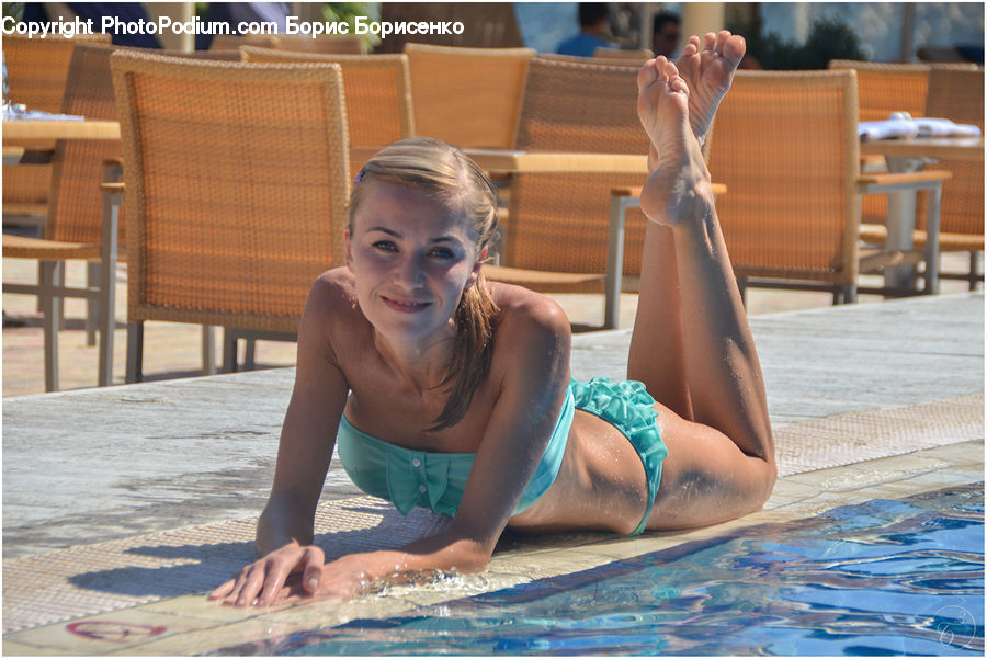 People, Person, Human, Bench, Bikini, Maillot, Swimwear
