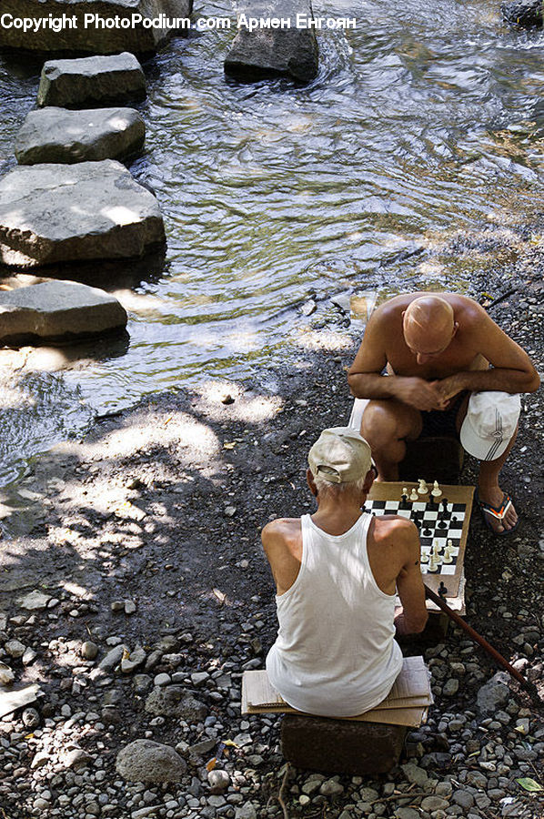 People, Person, Human, Chess, Game, Rock, Pebble