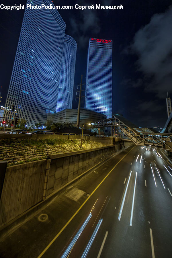 City, Downtown, Metropolis, Urban, Freeway, Road, Architecture