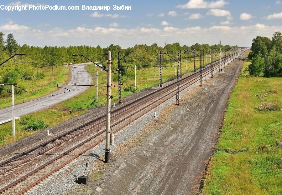 Rail, Train Track, Dirt Road, Gravel, Road, Freight Car, Shipping Container