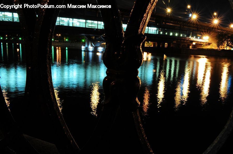 Night, Outdoors, River, Water, Harbor, Port, Waterfront