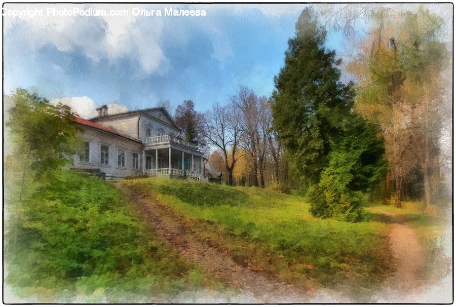 Building, Cottage, Housing, Dirt Road, Gravel, Road, Cabin