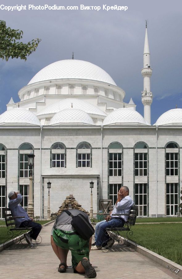 People, Person, Human, Architecture, Dome, Mosque, Worship