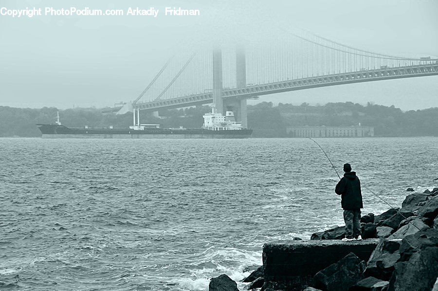 People, Person, Human, Fishing, Boat, Watercraft, Bridge