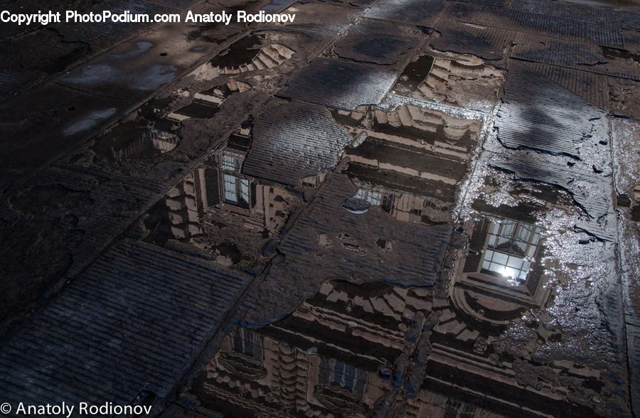 Aerial View, Pavement, Mining, Rubble, Cobblestone, Walkway, Brick