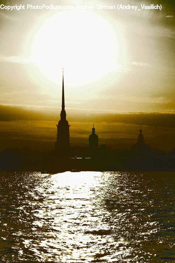 Architecture, Spire, Steeple, Tower, Dawn, Dusk, Sky