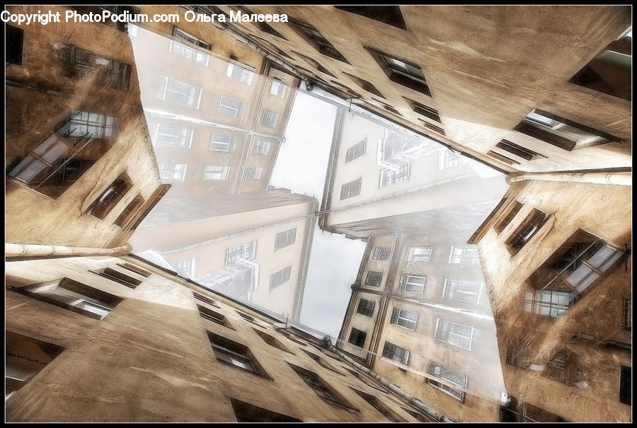 Apartment Building, Building, High Rise, Arch, Vault Ceiling, Window, City