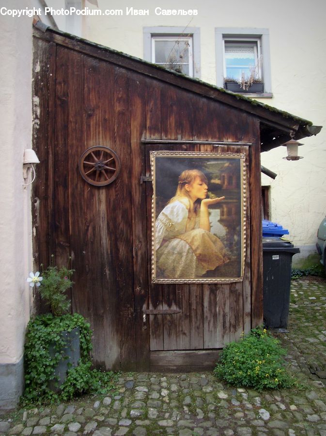 Ivy, Plant, Vine, Outhouse, Shack, Art, Painting