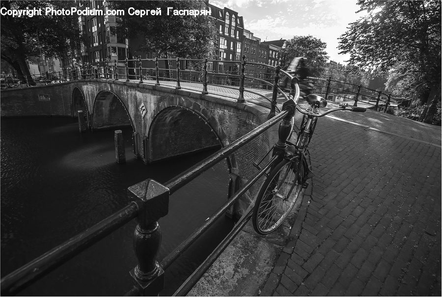 Bicycle, Bike, Vehicle, Bridge, Arch, Canal, Outdoors